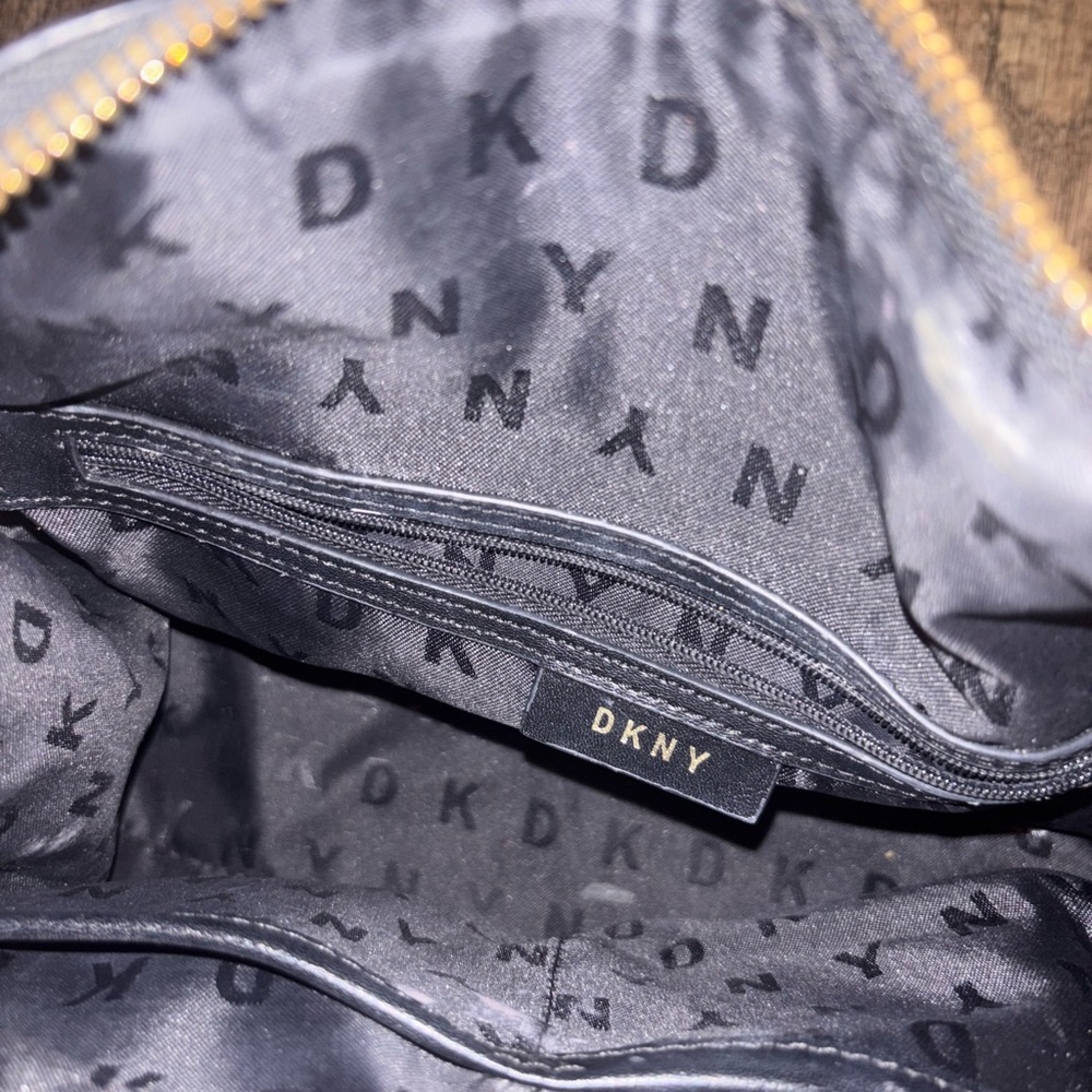 DKNY Gray Toiletry Bag with Gold Zipper